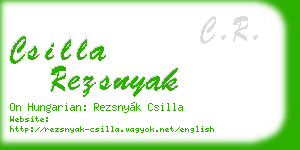 csilla rezsnyak business card