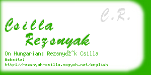 csilla rezsnyak business card